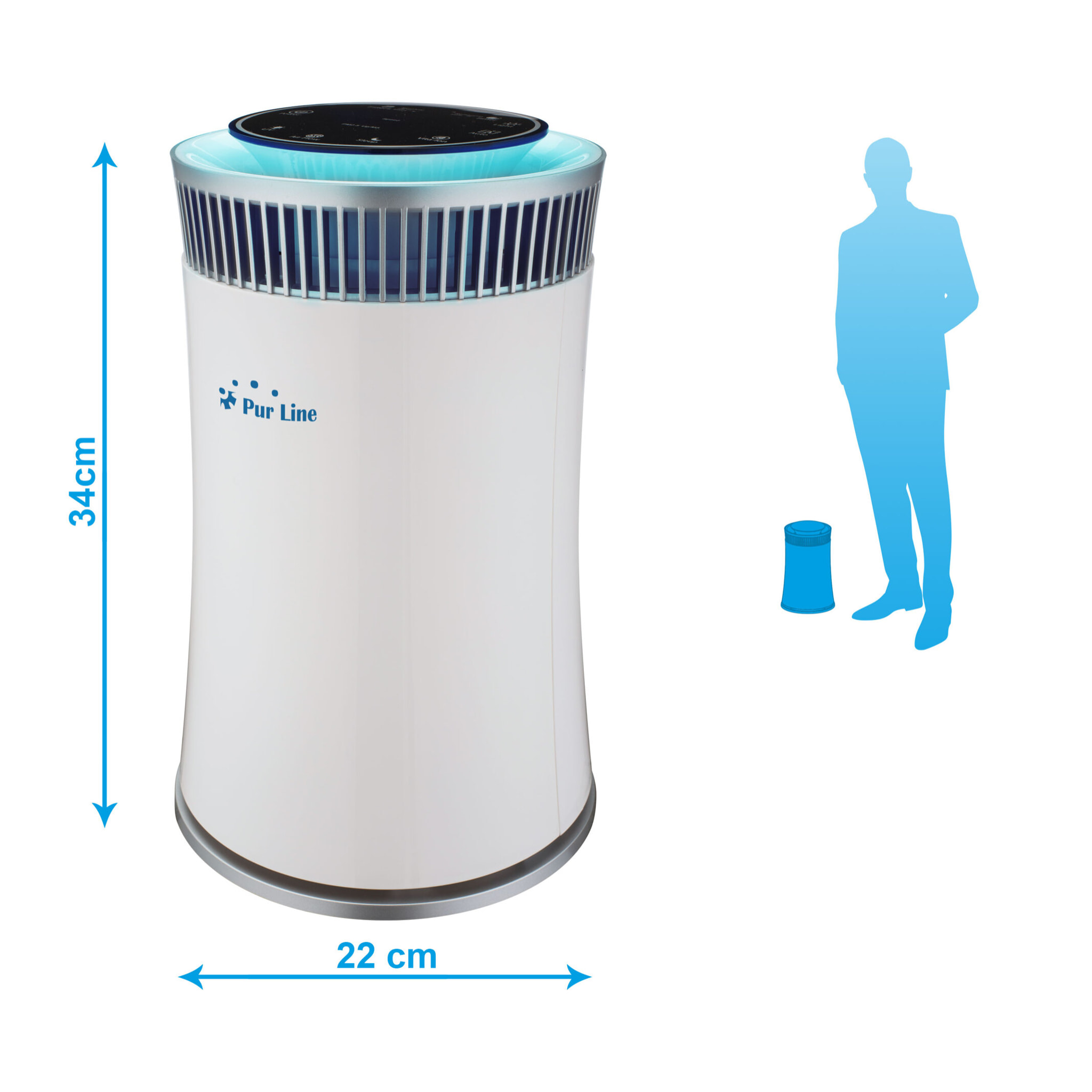 Purificateur d'air avec filtre HEPA, PM2, ioniseur, lampe UV, 5 vitesses et mode AUTO pour des  20m2