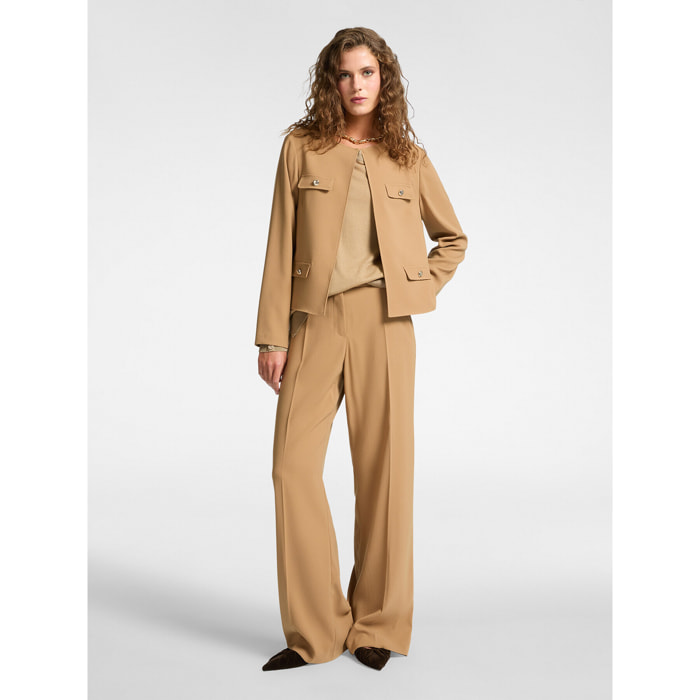 Elena Mirò - Pantalones de tejido crepé elástico - Beige