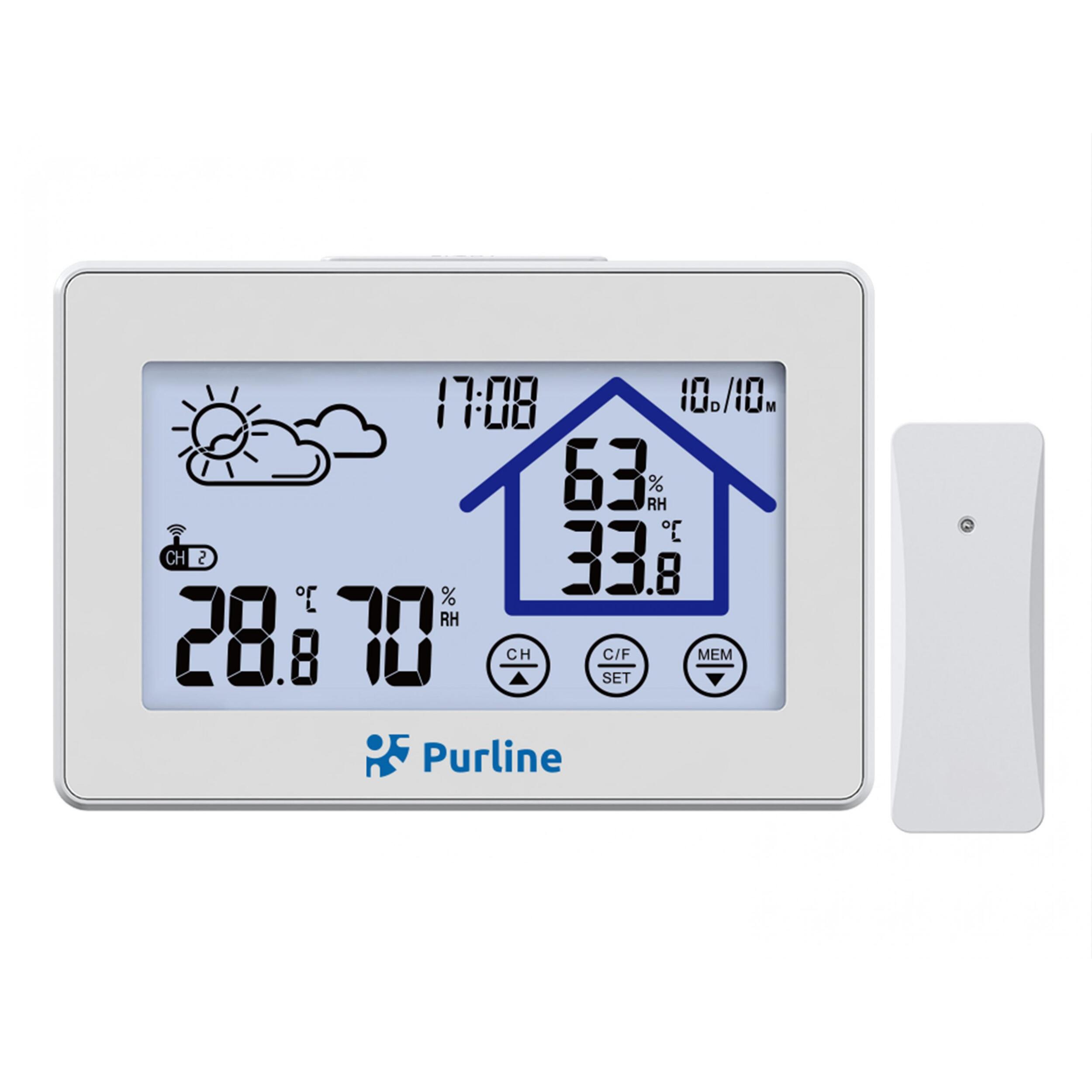 Estación meteorológica táctil con higrómetro y sensor exterior WS07N PURLINE