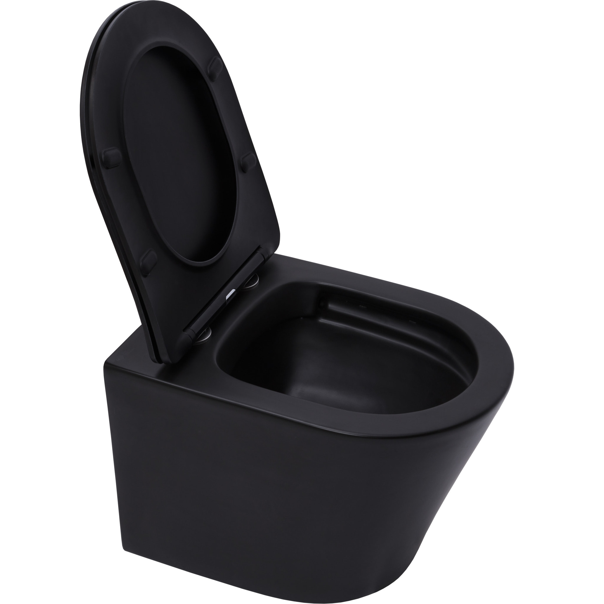 Pack WC Bati-support Geberit UP720 slim + WC Swiss Aqua Technologies sans bride + Abattant softclose + Plaque Noir mat