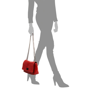 Dalida Borsa a tracolla Donna.Pelle autentica Camoscio Inciso Serpente