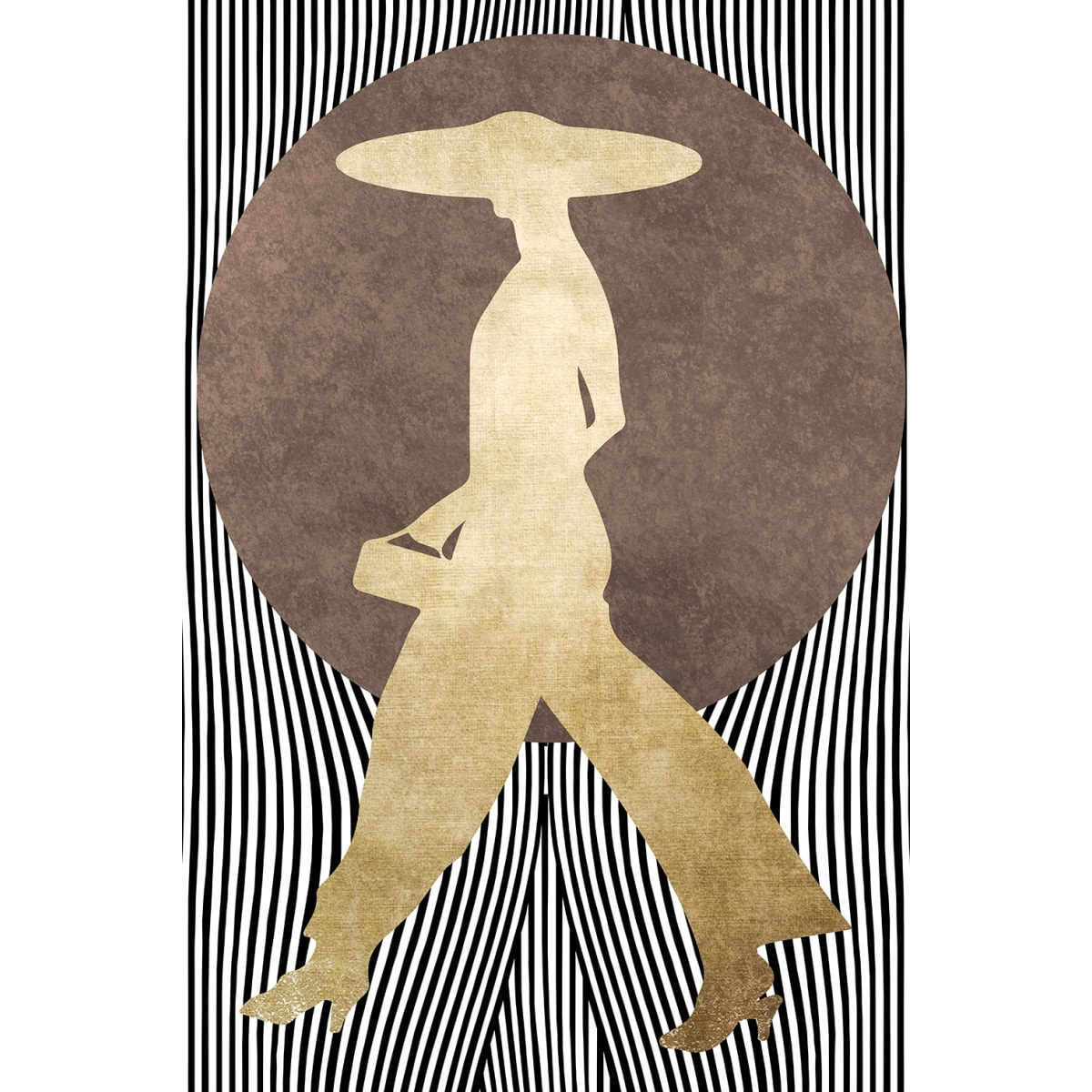 Tableau silhouette femme à chapeau Tableau alu Dibond