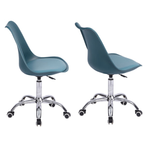 Chaise de bureau réglable en hauteur bleue ANNE