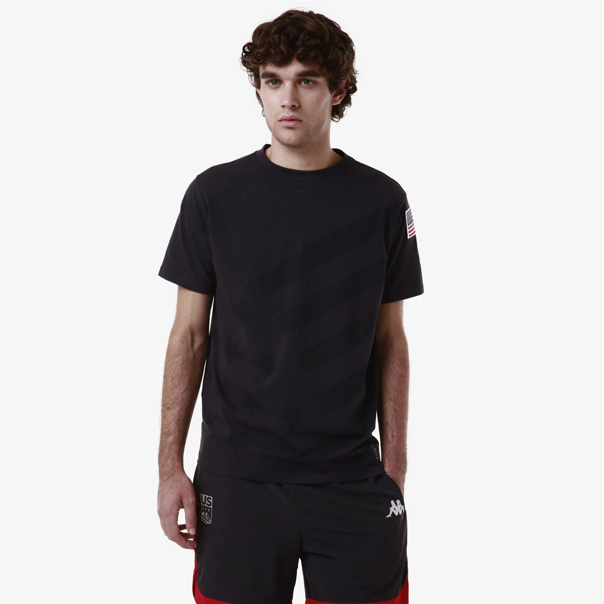 Camisetas y tops Kappa Hombre Mujer Ayba2 Flag Us