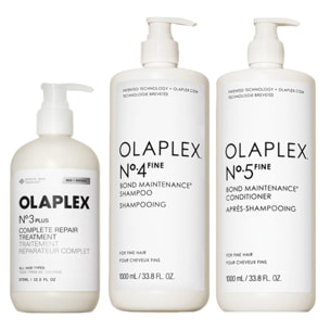 OLAPLEX Kit Treatment N°3 Plus 370ml + Shampoo N°4 Fine 1000ml + Conditioner N°5 Fine 1000ml