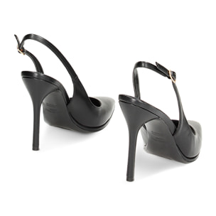 Zapatos de tacón descubierto negros