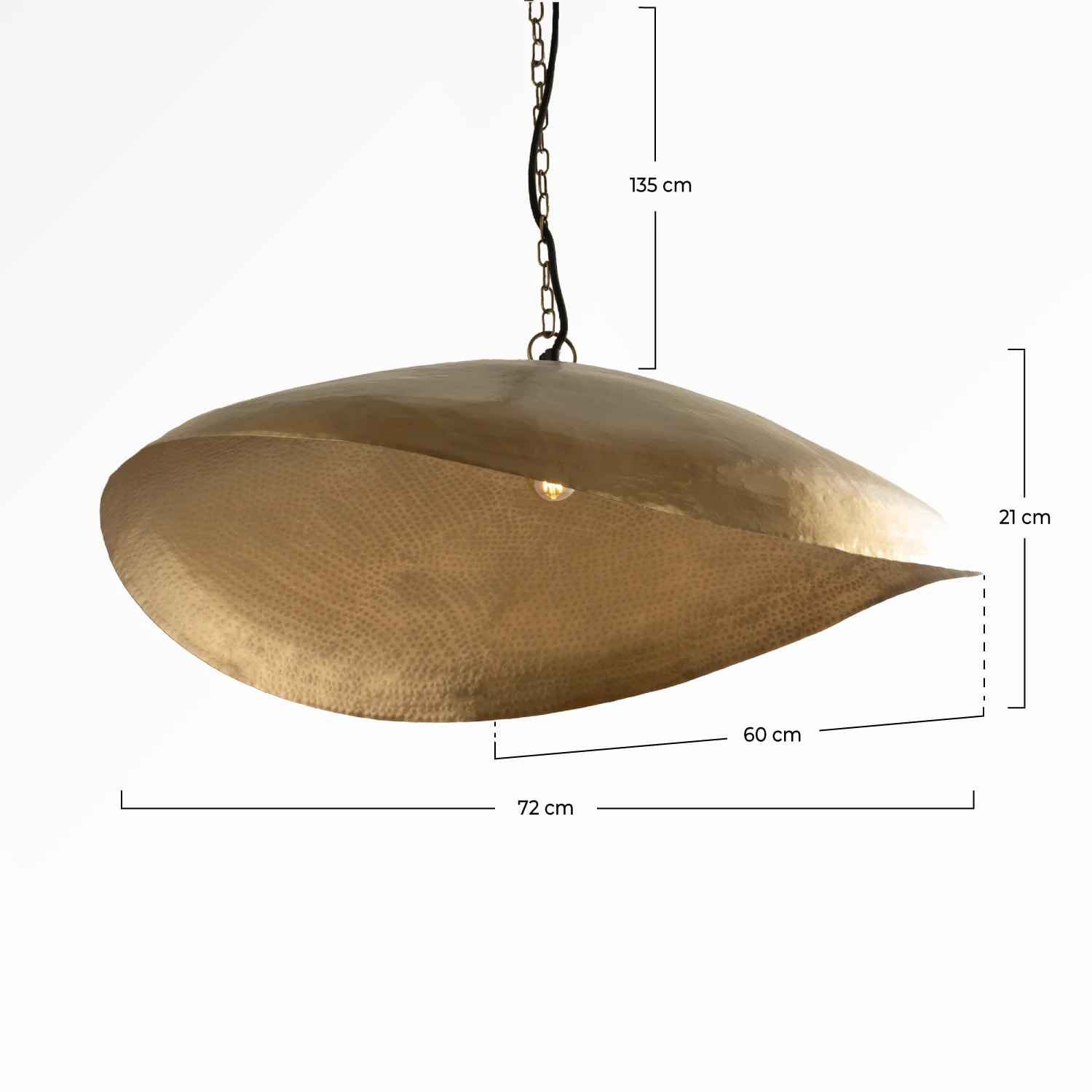 Suspension en métal doré 72 cm - Elora