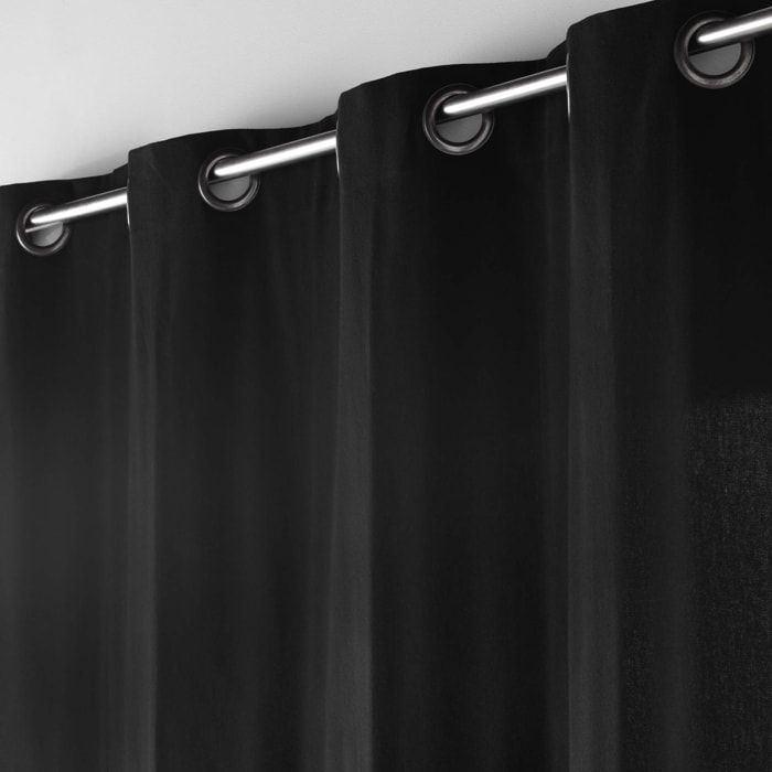 Rideau en poly-coton recyclé - Noir