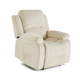 Armand - fauteuil relax électrique en velours côtelé - Beige