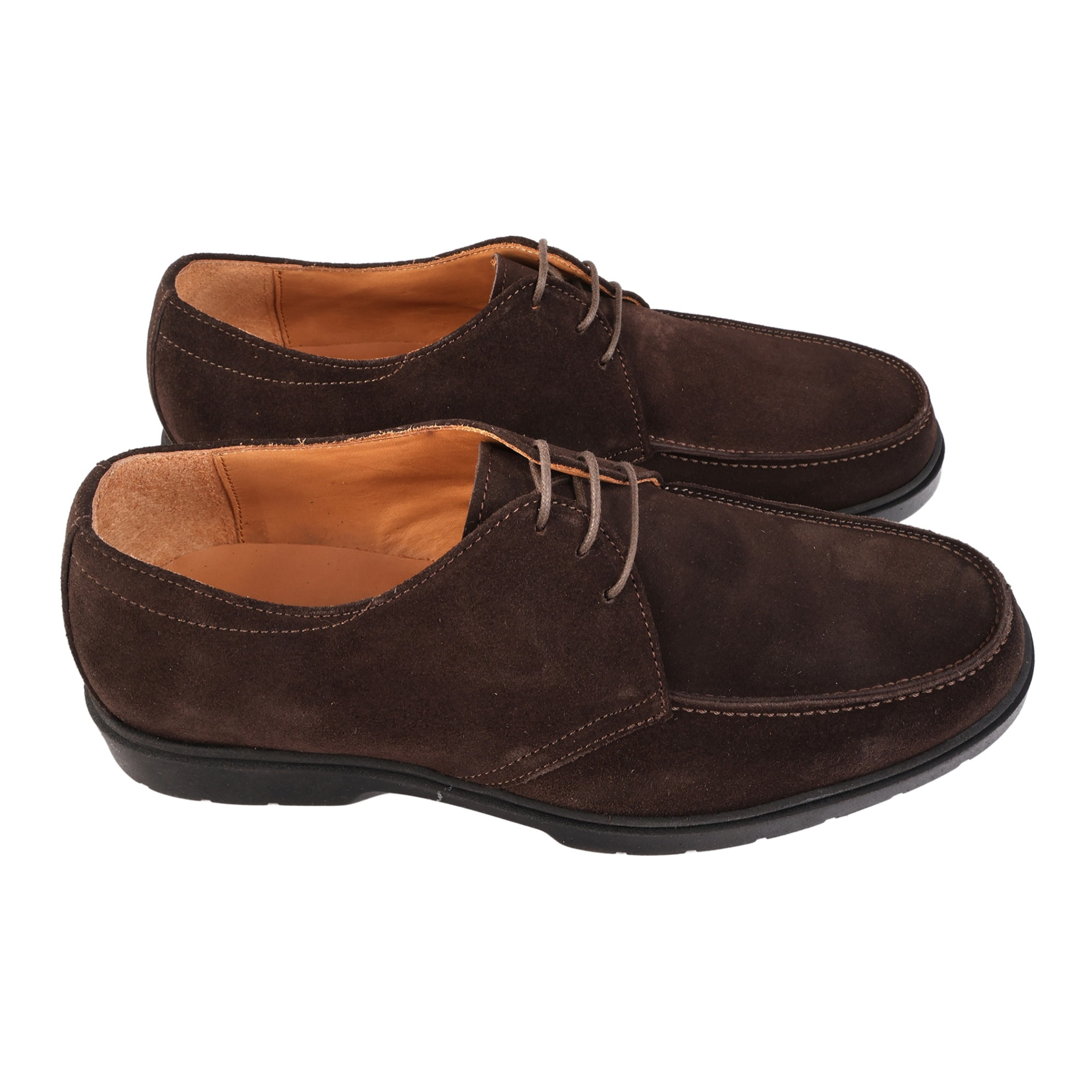 Derby stringate in camoscio con fondo light