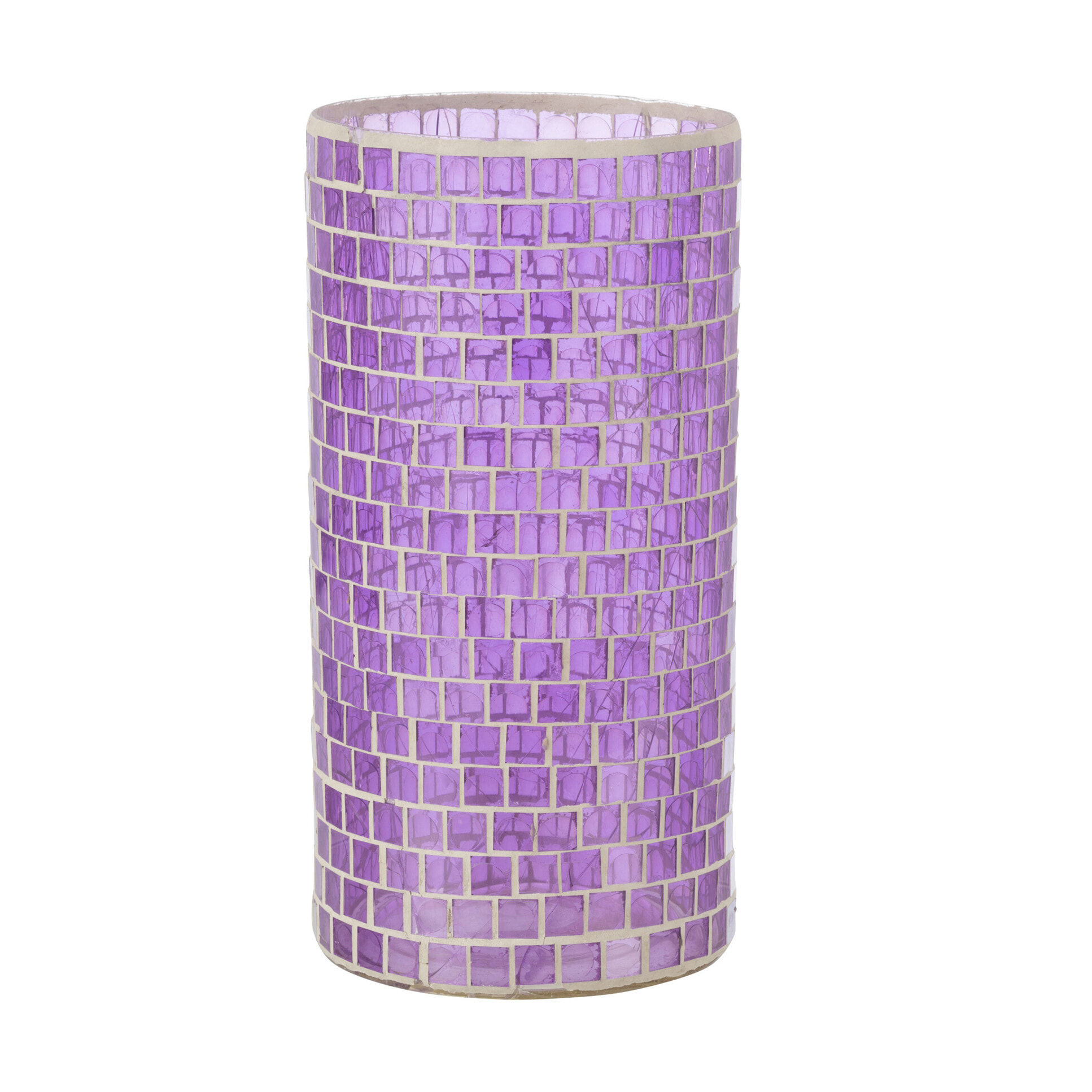 J-Line vase Mosaïques Rond - verre - mauve - 29 cm de hauteur