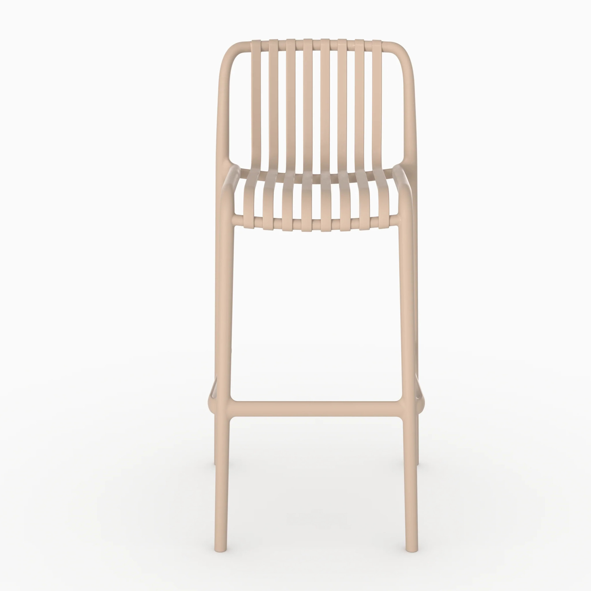 Lot de 2 chaises de bar de jardin 76 cm en plastique beige - Duli