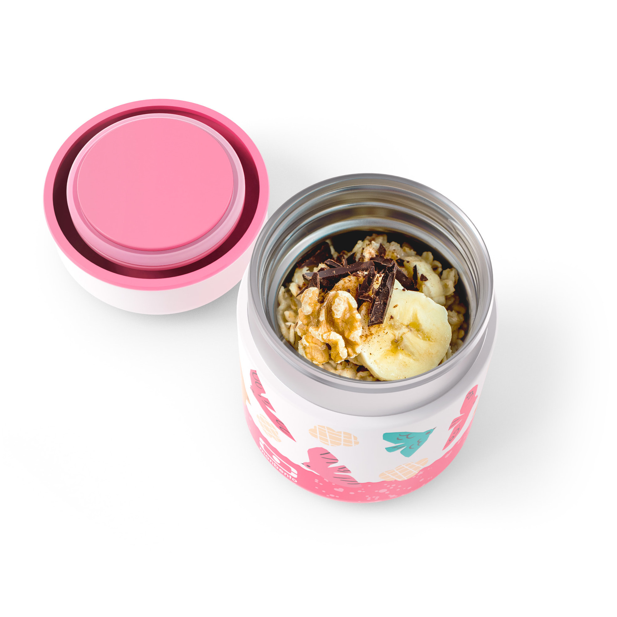Lunch box isotherme Capsule 280ml rose Birds