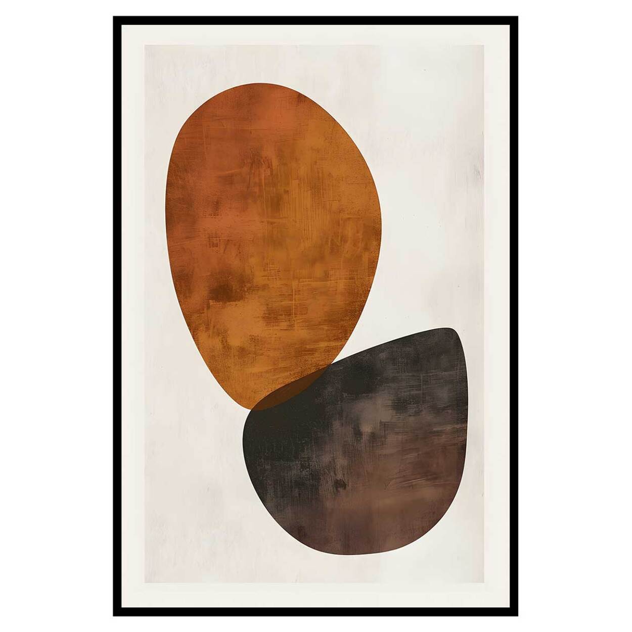 Affiche encadrée formes abstraites naturelles Affiche + cadre en métal - Noir