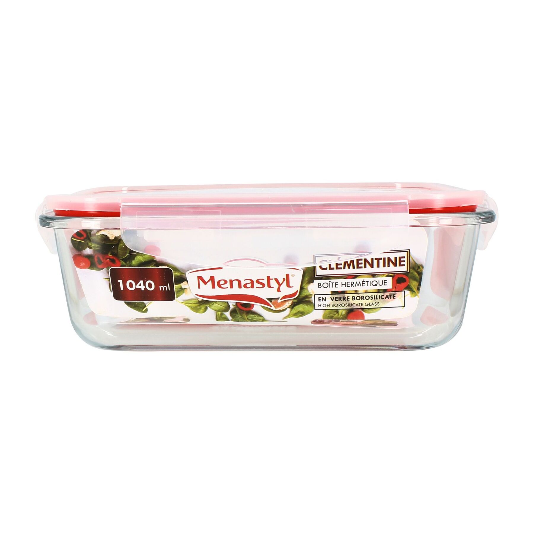 Lot de 6 boîtes hermétiques 1040ml en verre CLEMENTINE