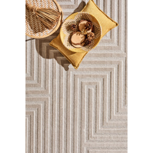 Tapis Loopin 338 gris 200x280 cm - Motif en relief - Indoor & Outdoor