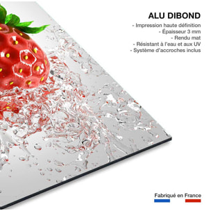 Tableau fraise et goutte d'eau Tableau alu Dibond