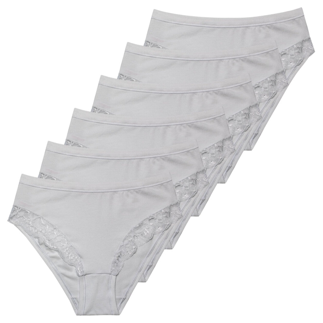 6 Slip da Donna Fianco Alto Nottingham in Cotone Modal, Art. SA6100, Bianco