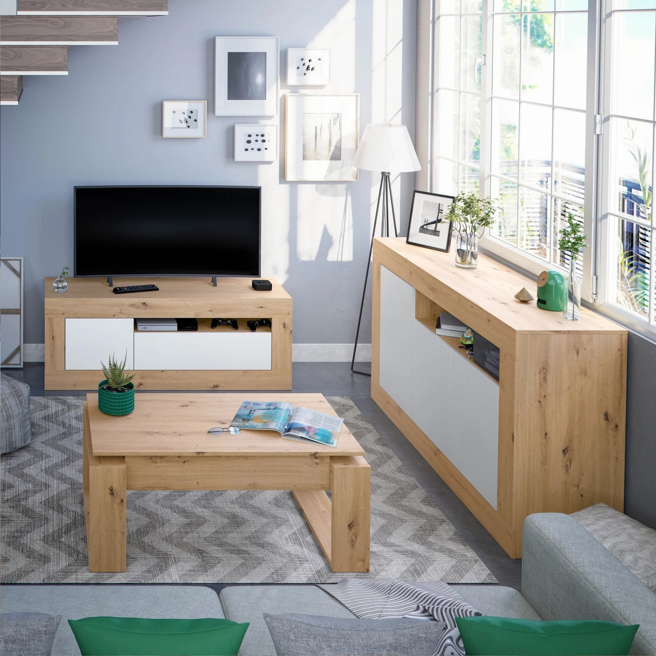 Mesa de centro elevable Nova Alpine Oak