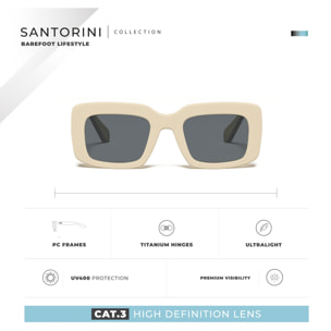 Gafas de Sol Santorini Blanco Hanukeii para hombre y mujer