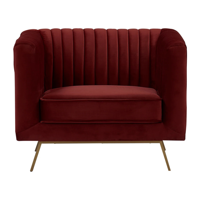 Fauteuil en velours bordeaux - Gatsby