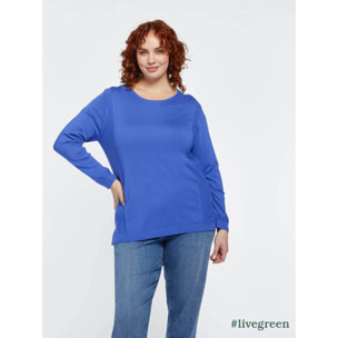Fiorella Rubino - Maglia in viscosa ECOVERO™ - Bluette