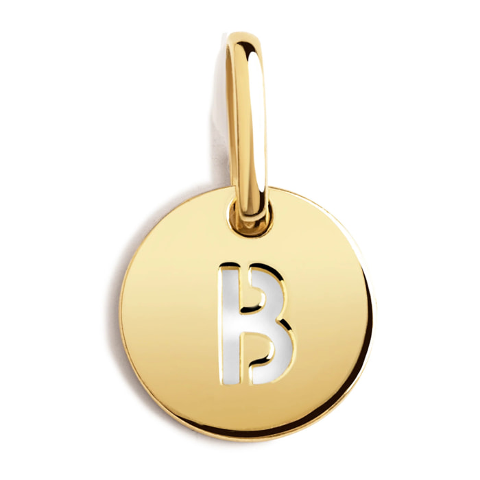 Mini Medallion Letter Plata Baño Oro