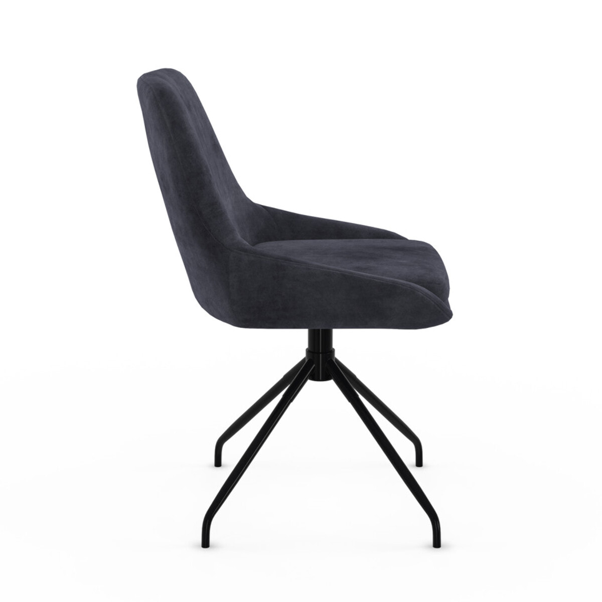 Chaises Olivia pivotantes velours gris pieds métal - lot de 2