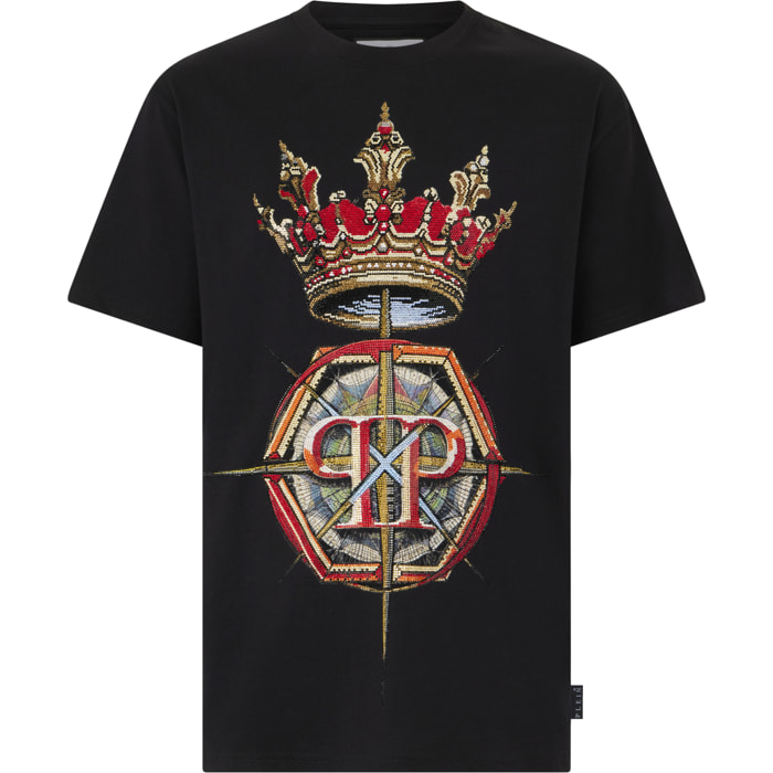 PHILIPP PLEIN Round Neck T-Shirt Crown Stones