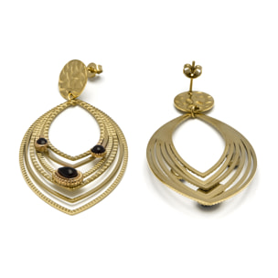 Pendientes de Onix acabados en oro amarillo de 18k