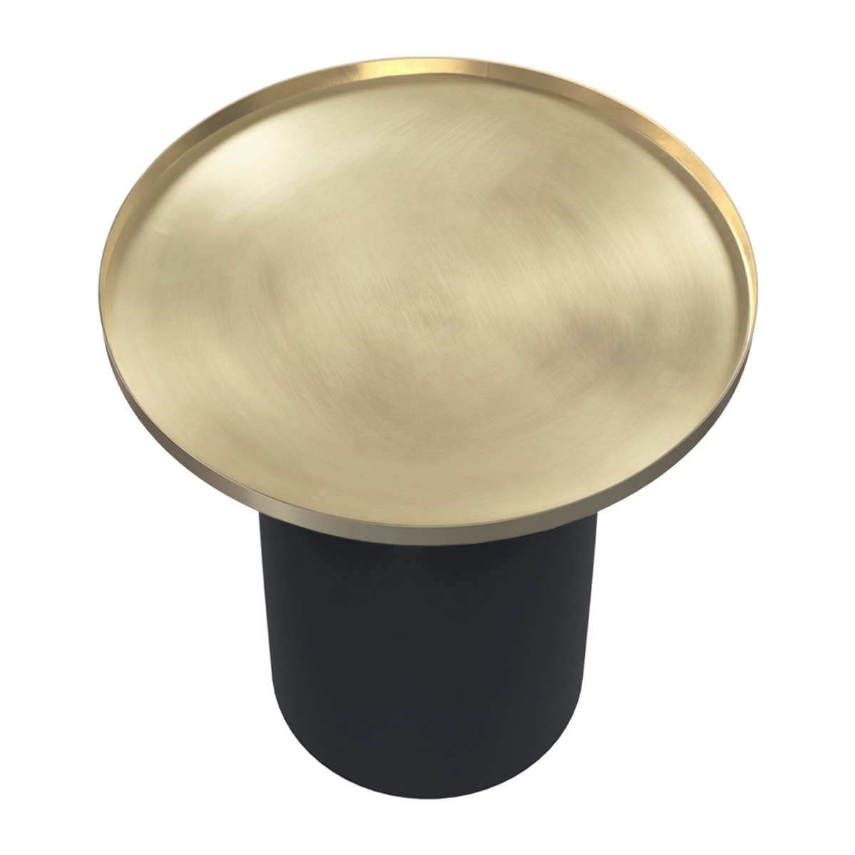 Table d'appoint ronde en métal noir et laiton D45 cm - Lyne