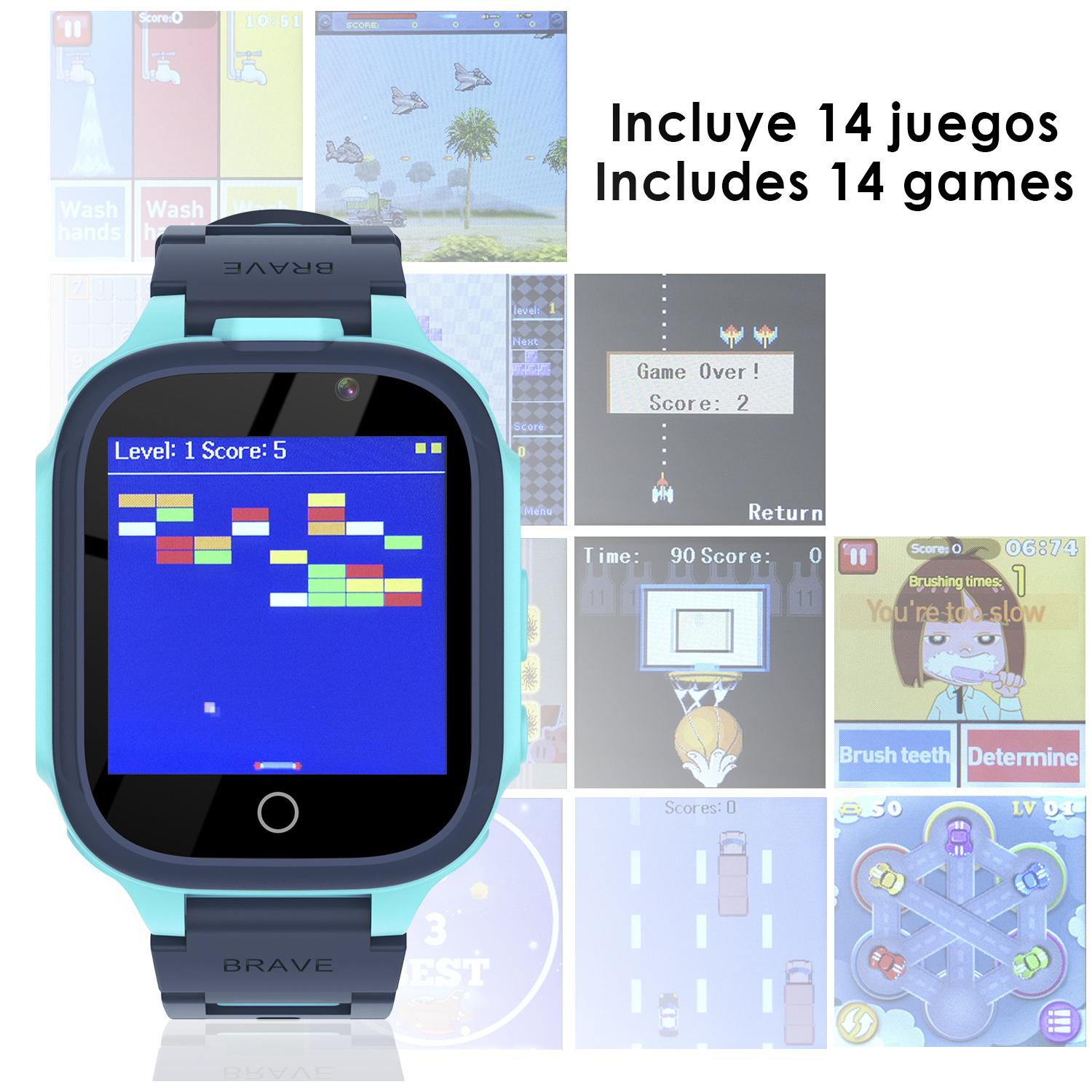 Orologio da gioco per bambini smartwatch S23, con 14 giochi, doppia fotocamera per foto e video.