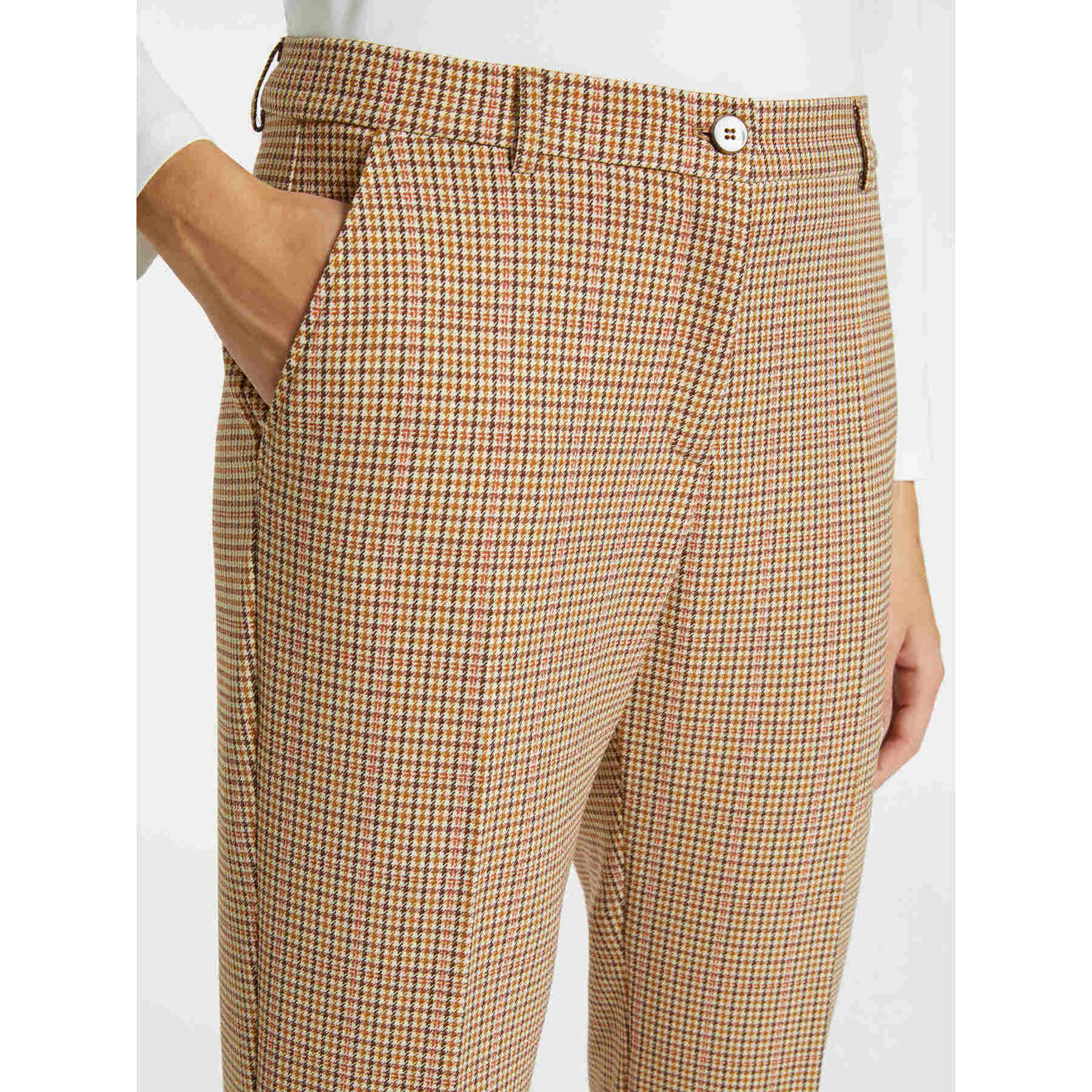 Elena Mirò - Pantaloni dritti checks - Beige