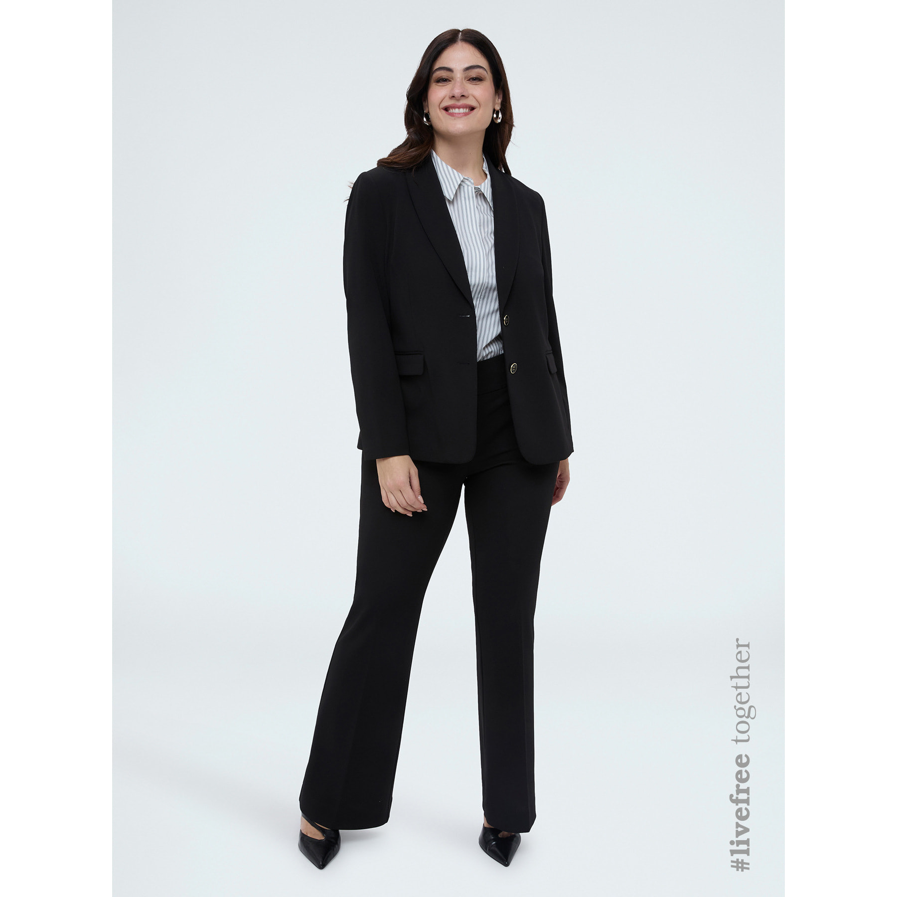 Fiorella Rubino - Pantaloni Flare in tessuto stretch - Nero