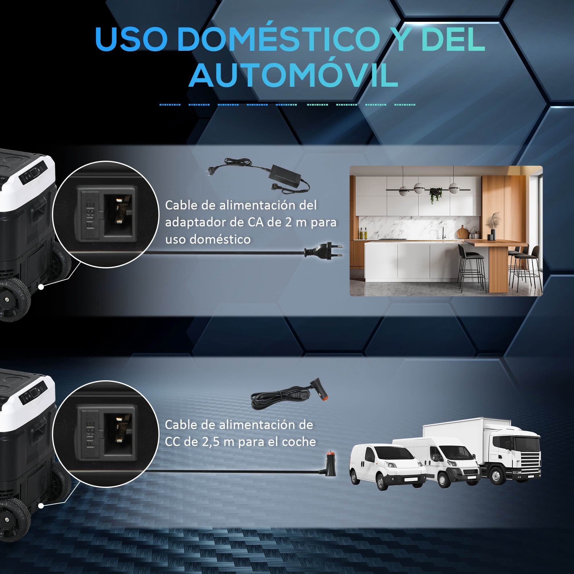 Nevera Compresor Port¨¢til 40L con Doble Zona Refrigerador de Coche -20¡æ-20¡æ 12 / 24V DC y 100-240V AC Nevera El¨¦ctrica con Luz LED y Asa Telesc¨®pica para Caravanas Viajes 80x47,5x46,6 cm Negro