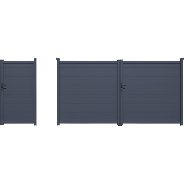 Pack portail + portillon "Marc" - Gris