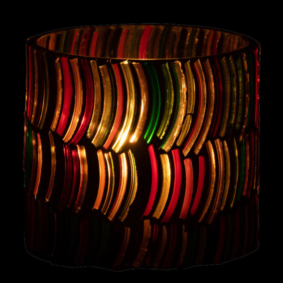 J-Line photophore Mosaic Courbe - verre - mix - small