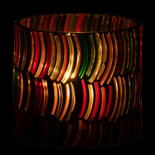 J-Line photophore Mosaic Courbe - verre - mix - small