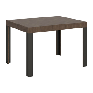 Table extensible 70x110/194 cm Linea Noyer cadre Anthracite