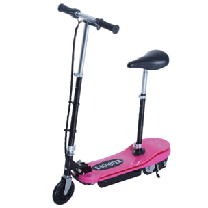 Trottinette électrique pliable 120 W enfant 7 à 12 ans lumière LED hauteur guidon et selle réglable 10 Km/h max. rose