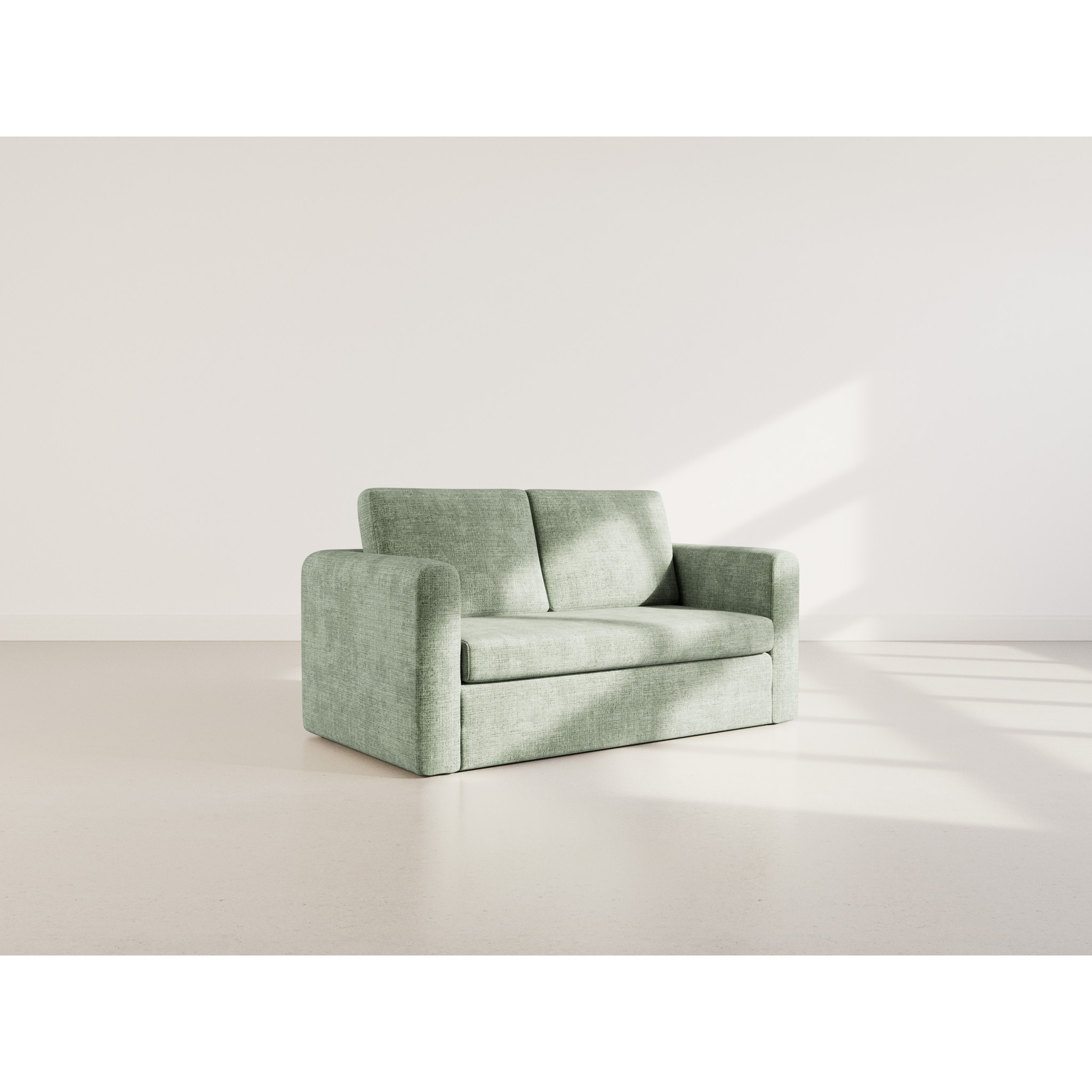 Marilia - Canapé 2 places convertible déplimousse en velours texturé - Vert