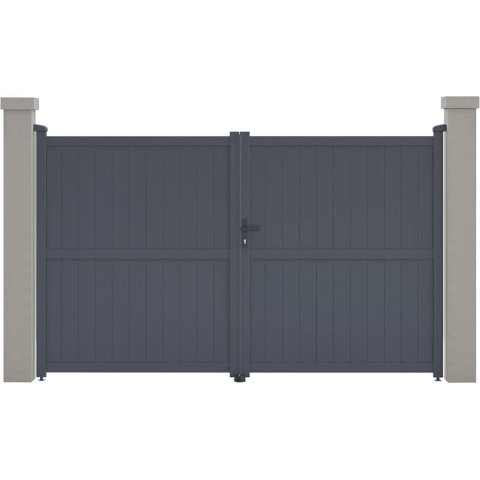 Portail aluminium "Maurice" - 299.5 x 180.9 cm - Gris