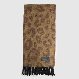 Piquadro Sciarpa animalier con frange