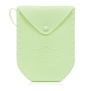Porta mascarillas higiénico de silicona flexible.