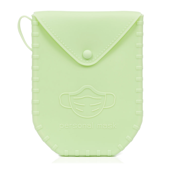 Porta mascarillas higiénico de silicona flexible.