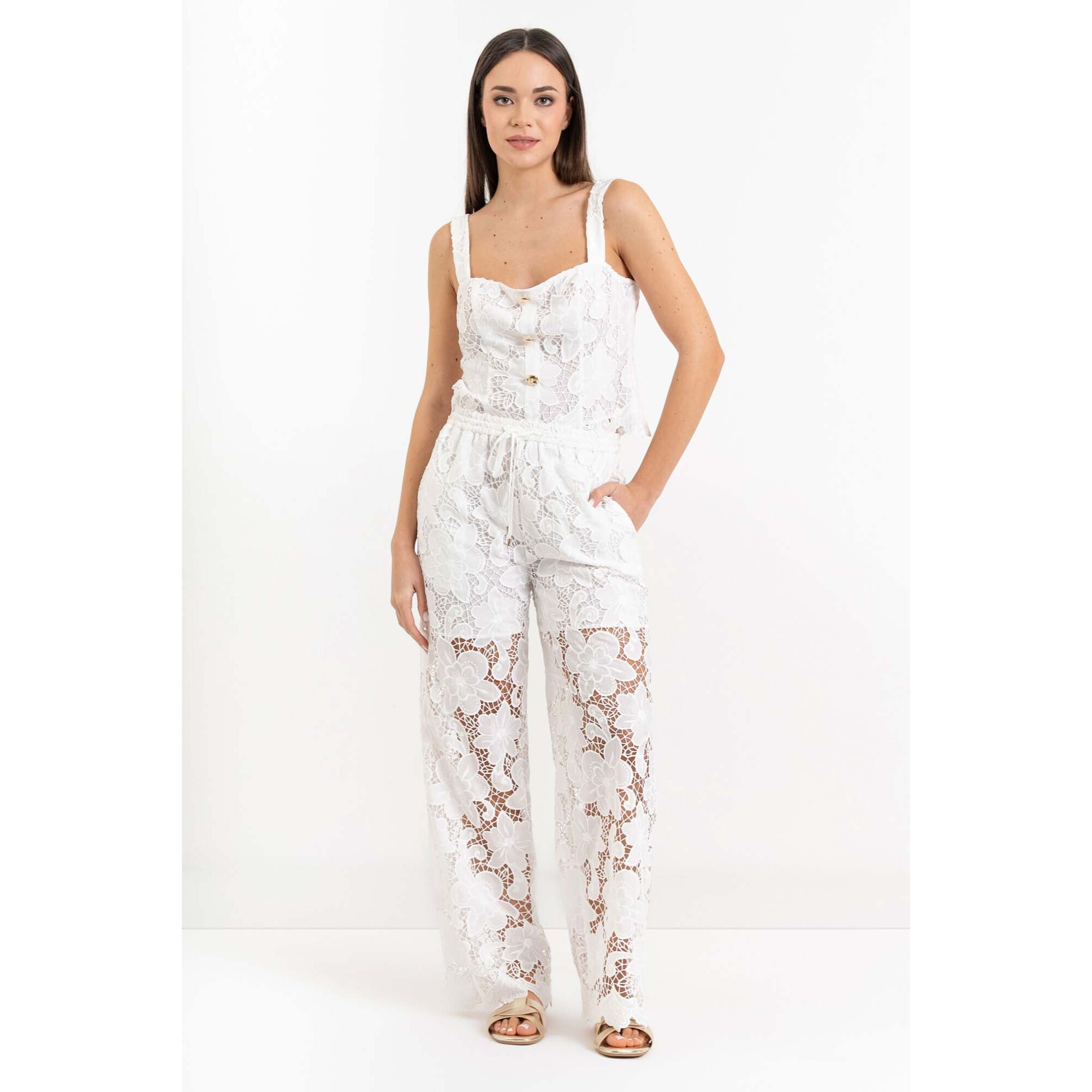 Kocca - Pantaloni palazzo in pizzo Donna