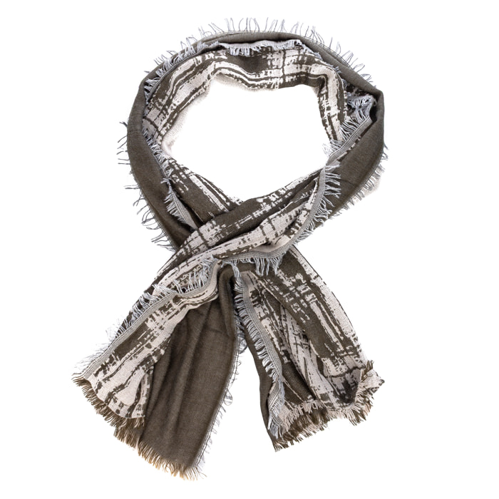 Foulard sciarpa design lineare doppio risvolto modal e lana. Made in Italy.