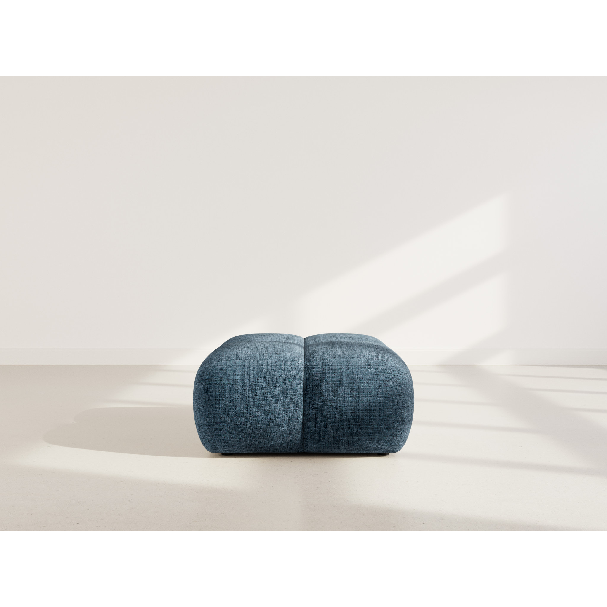 Grace - pouf en velours texturé - Bleu