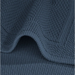 Tapis de bain pur coton 1700 g/m² uni bleu Antica navy