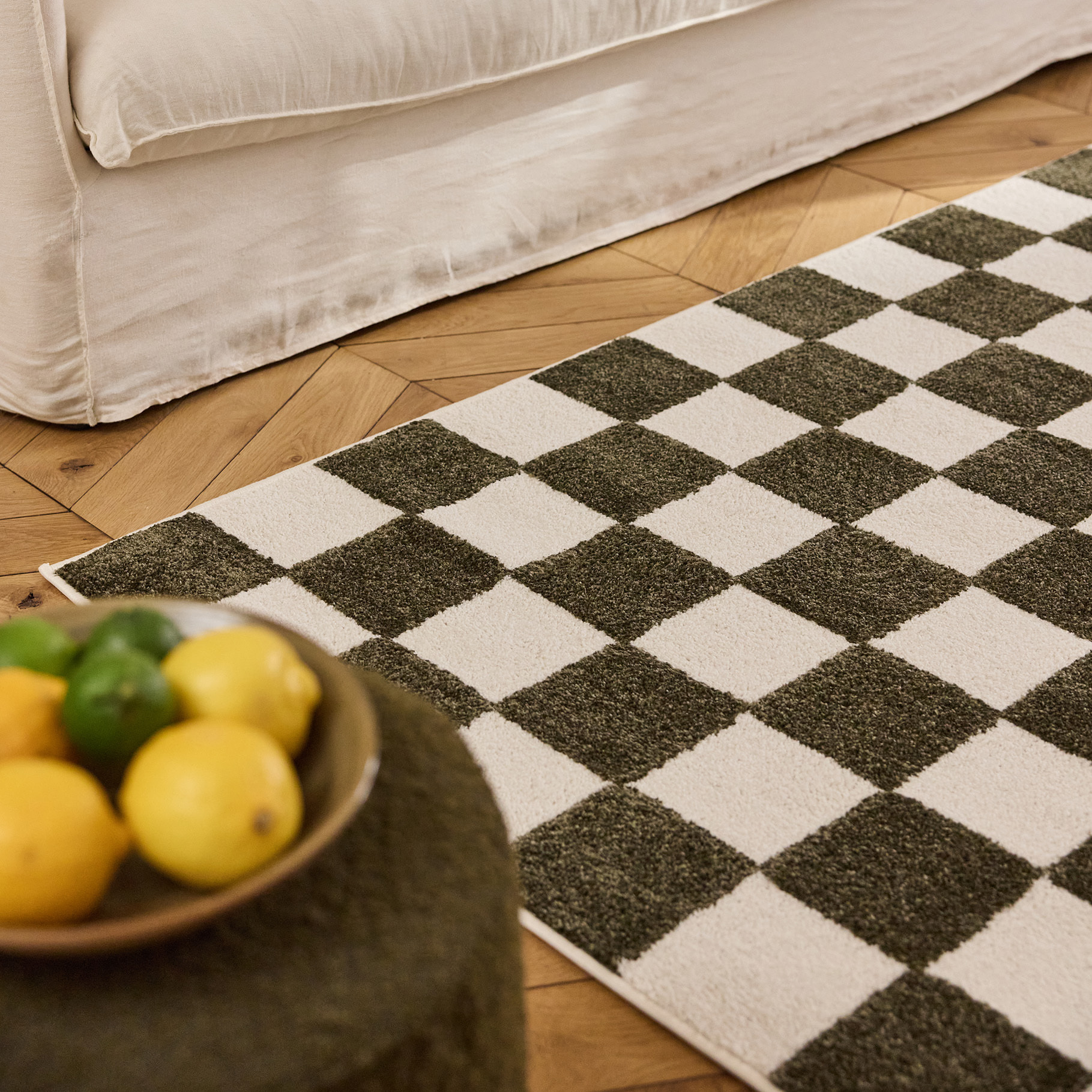 PANTONE - Tapis vert à motif damier TERRA DEL SOL